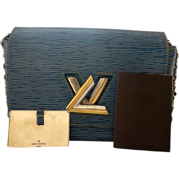 Louis Vuitton Denim Light Epi Leather Twist Shoulder Bag MM - Picture 4 of 16